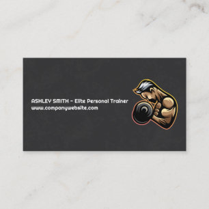 Fitness   Man Curling Weight Visitenkarte