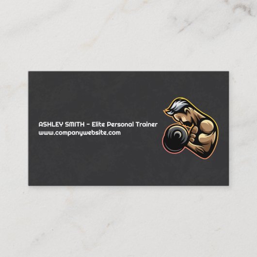 Fitness | Man Curling Weight Visitenkarte (Vorderseite)