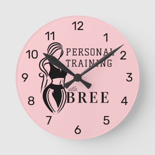 Fitness Minimalistisch Runde Wanduhr (Vorderseite)