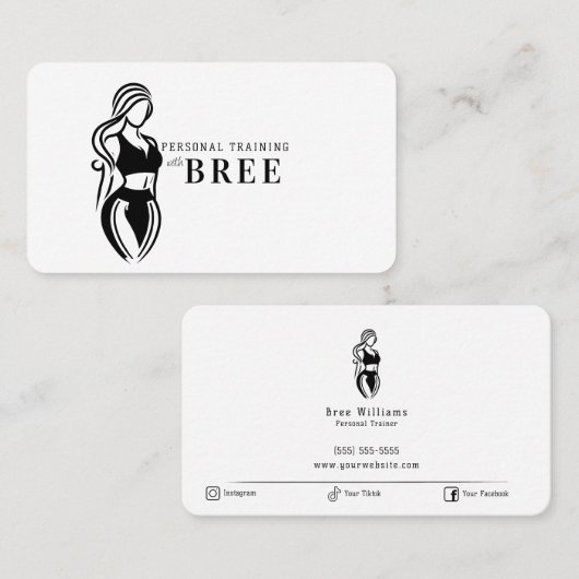 Fitness Minimalistisch Visitenkarte (Vorne/Hinten)
