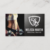 Fitness Modell Holding Dumbells | Fitness Visitenkarte (Vorderseite)