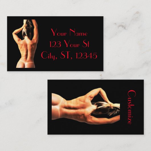 Fitness Modell Tanlines Thunder_Cove Visitenkarte (Vorne/Hinten)