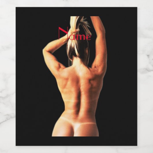 Fitness Modell Tanlines Thunder_Cove Weinetikett (Einzelnes Label)