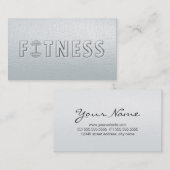 Fitness Moderner, feiner Text Dumbell Weißleder Visitenkarte (Vorne/Hinten)