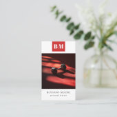 Fitness Monogram Custom Foto Visitenkarte (Stehend Vorderseite)