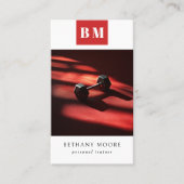 Fitness Monogram Custom Foto Visitenkarte (Vorderseite)