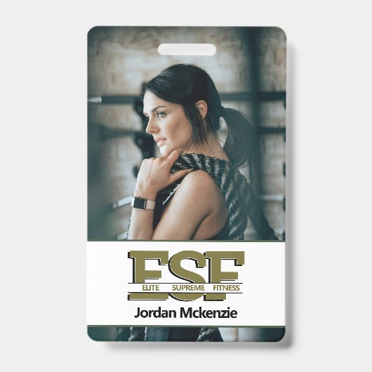 Fitness | Monogram-Logo des Personal Trainers Ausweis (Vorderseite)
