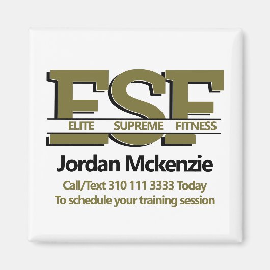 Fitness | Monogram-Logo des Personal Trainers Magnet (Vorne)