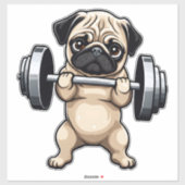 Fitness Mops Aufkleber (Blatt)