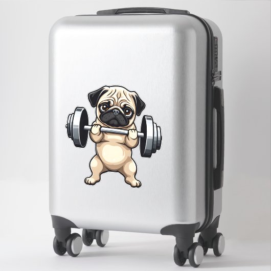 Fitness Mops Aufkleber (Koffer)