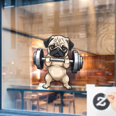 Fitness Mops Fensteraufkleber (Café-Fenster)