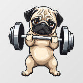 Fitness Mops Fensteraufkleber (Blatt)