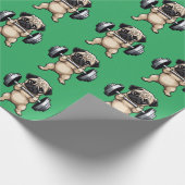 Fitness Mops Geschenkpapier (Ecke)