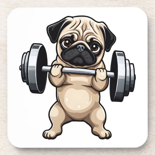 Fitness Mops Getränkeuntersetzer (Vorderseite)