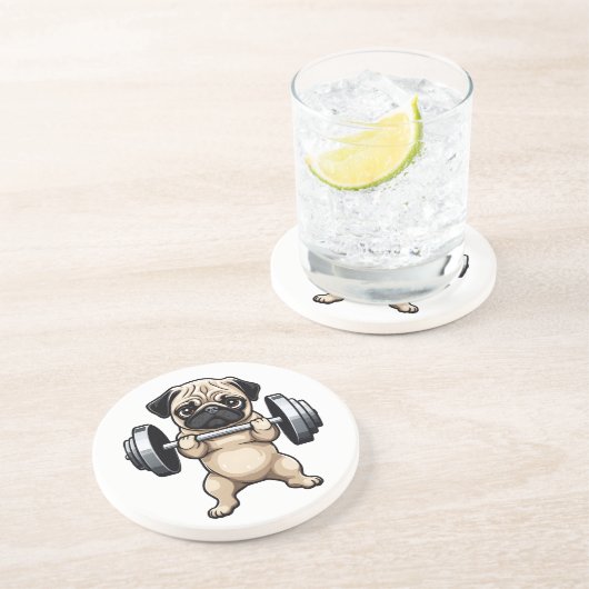 Fitness Mops Getränkeuntersetzer (Seite)