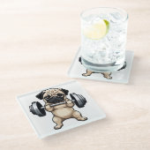 Fitness Mops Glasuntersetzer (Schrägansicht)