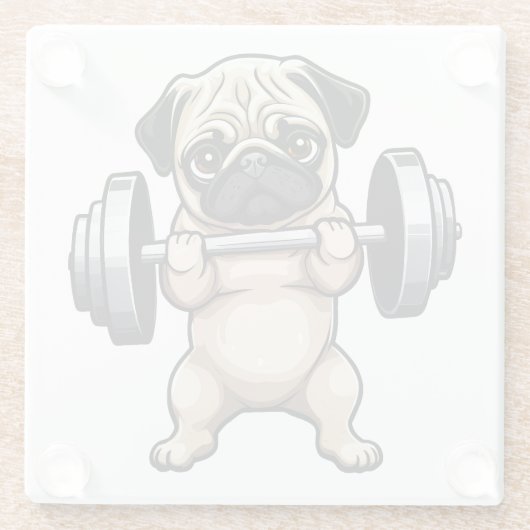 Fitness Mops Glasuntersetzer (Rückseite)