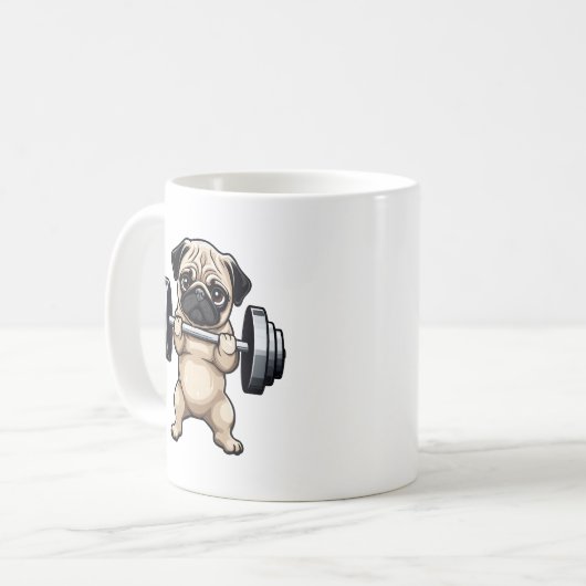 Fitness Mops Kaffeetasse (Vorderseite Links)