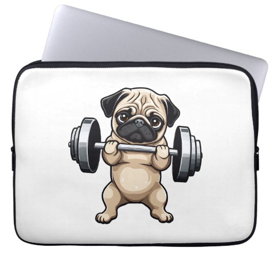 Fitness Mops Laptopschutzhülle (Vorderseite)