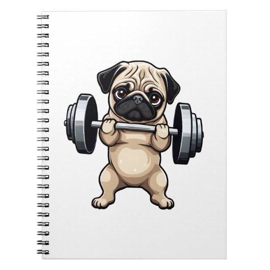 Fitness Mops Notizblock (Vorderseite)