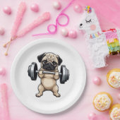 Fitness Mops Pappteller (Party)