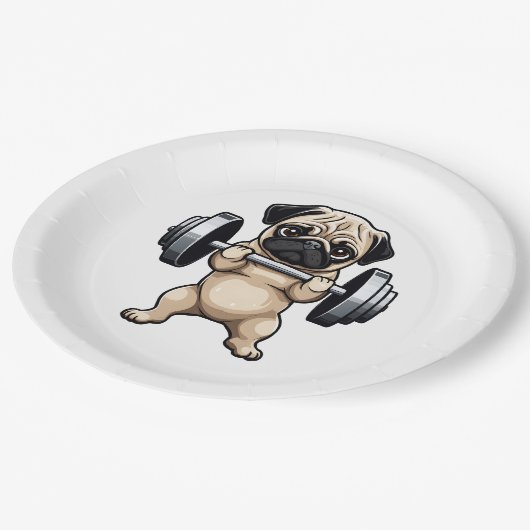 Fitness Mops Pappteller (Schrägansicht)