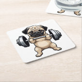Fitness Mops Rechteckiger Pappuntersetzer (angewinkelt)