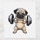 Fitness Mops Weinetikett (Einzelnes Label)