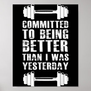 Fitness-Motivation für Männer Frauen mit Sprüchen Poster