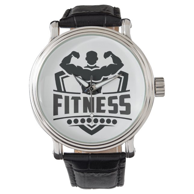 Fitness Motivation Graphic | Strong & Active Life Armbanduhr (Vorderseite)