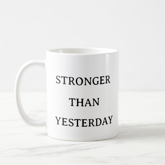 Fitness Motivation - Stärker als gestern Kaffeetasse (Links)