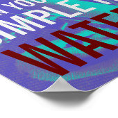 Fitness Motivation Text blau Hintergrund Poster (Ecke)