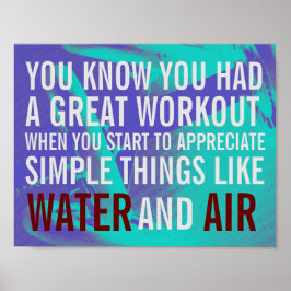 Fitness Motivation Text blau Hintergrund Poster