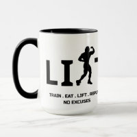 Fitness-Motivations-Tasse - HEBEN und Hart Trainie
