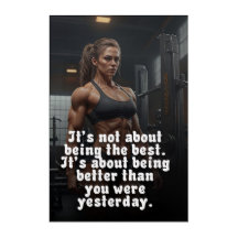 FITNESS MOTIVIERUNGSPOSTER MIT QUOTE