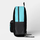 Fitness Motto Fuel Your Fire Electric-Blue Black Bedruckter Rucksack (Rechts)