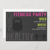 Fitness Party Einladung (Vorne/Hinten)