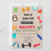 Fitness Party Geburtstagsfeier Einladung (Vorderseite)