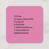 Fitness Personal Trainer | Aktives Sport Quadratische Visitenkarte (Rückseite)