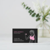 Fitness Personal Trainer Black & Pink Visitenkarte (Stehend Vorderseite)