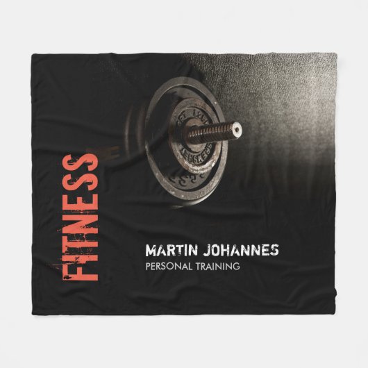Fitness Personal Trainer Bodybuilding Modern Sharp Fleecedecke (Vorderseite (Horizontal))