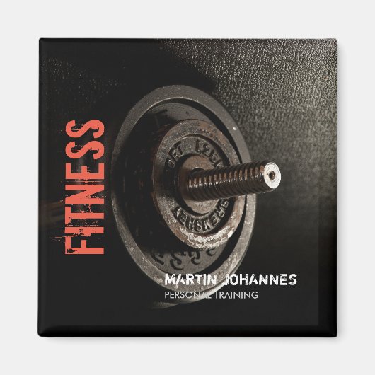 Fitness Personal Trainer Bodybuilding Modern Sharp Magnet (Vorne)