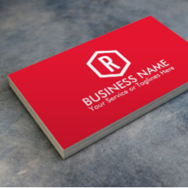 Fitness Personal Trainer Bold Monogram Modern Red Visitenkarte