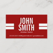 Fitness Personal Trainer Bold Sport Stripes Red Visitenkarte (Vorderseite)