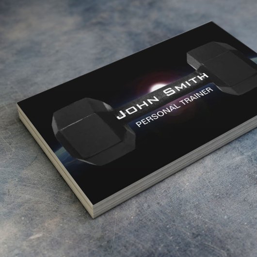 Fitness Personal Trainer Dumbell & Earth Visitenkarte