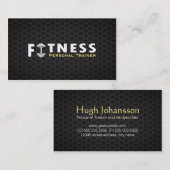 Fitness Personal Trainer Fett Text Dumbell Logo Visitenkarte (Vorne/Hinten)