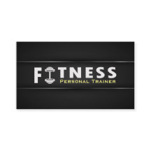 Fitness Personal Trainer Fett Text Dumbell Logo
