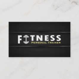 Fitness Personal Trainer Fett Text Dumbell Logo Visitenkarte