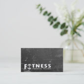 Fitness Personal Trainer Fett Text Dumbell Logo Visitenkarte (Stehend Vorderseite)