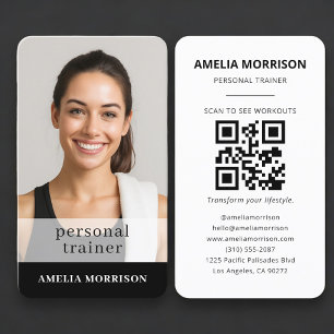 Fitness Personal Trainer Foto QR Code Visitenkarte